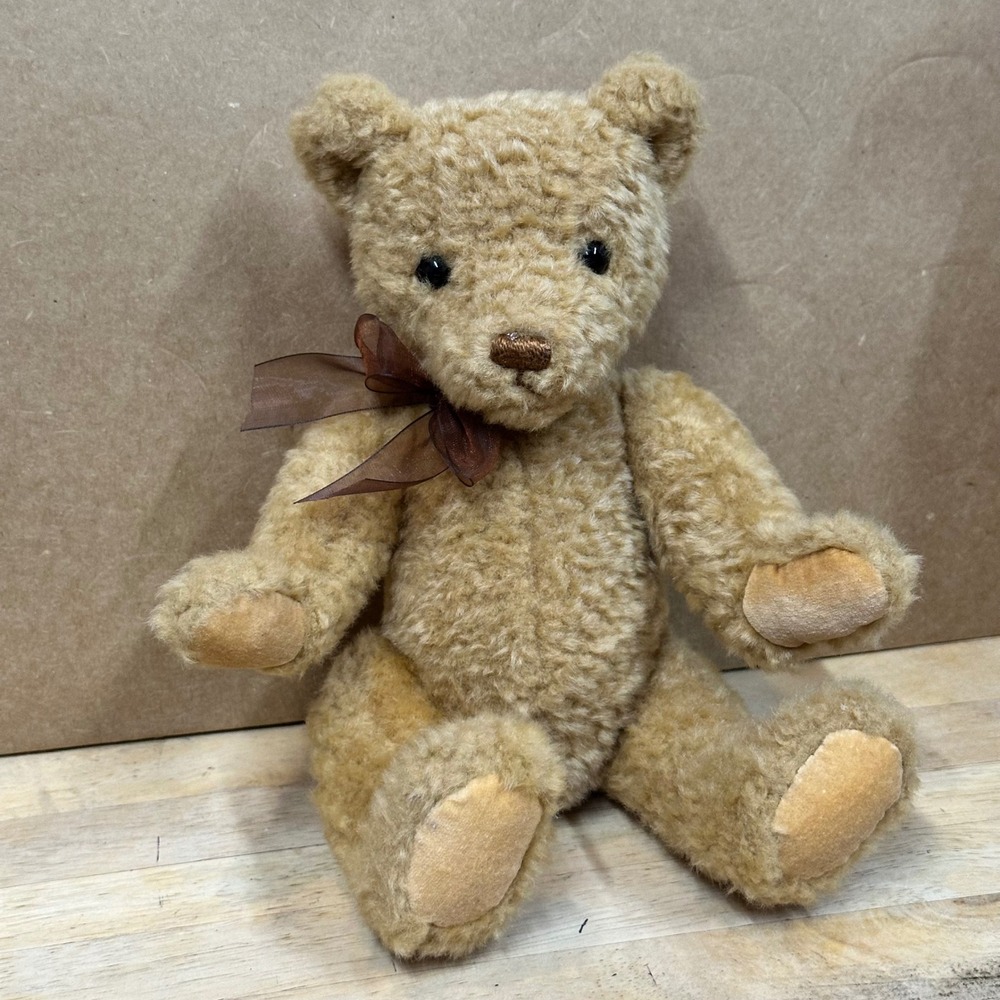 Gund Gundy 2001 Plush Bear Unisex Small Tan Brown Ribbon Vintage Excellent